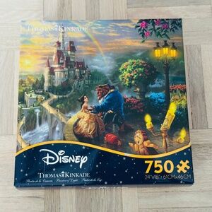 Disney - Thomas Kinkade Beauty and The Beast Falling in Love Puzzle, 750 Pieces
